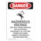 Signmission OSHA Danger Sign, 10" Height, Rigid Plastic, Hazardous Voltage, Portrait, V-2226 OS-DS-P-710-V-2226 - alternate 1